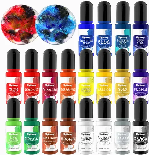 Juego de tintas de alcohol, colores vibrantes, tinta a base de alcohol de alta concentración, tinte de color de resina epoxi concentrada, ideal para