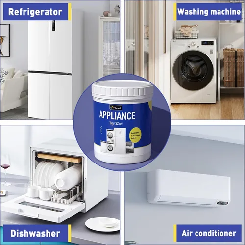 Miniatura 6 de DWIL Pintura para electrodomésticos para refrigerador, pintura a base de agua, interior, para superficie de plástico y metal en lavavajillas, Blanco