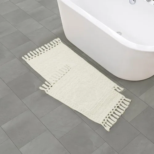 Miniatura 23 de French Connection Nellore Alfombras de Baño, Tapetes de Baño Tejidos y con Cuentas, Tapetes de Baño Duraderos y Gruesos para Baño y Alfombras
