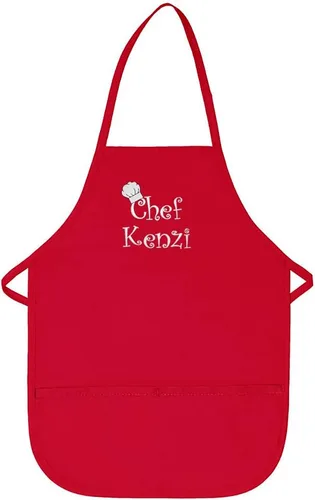 Miniatura 9 de Delantal de chef con cualquier nombre hecho en los Estados Unidos, bordado de primera calidad, para niños, niñas, niños, diversión en la cocina