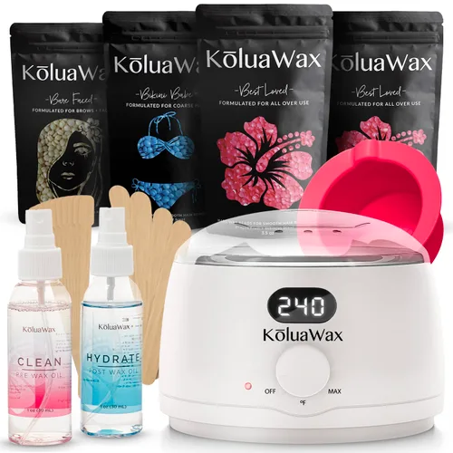 Miniatura 8 de KoluaWax Kit de Cera Premium para Mujeres - Apto para Principiantes - Kit Completo de Cera que incluye 14 oz de Perlas de Cera, Aplicador, Cuidado