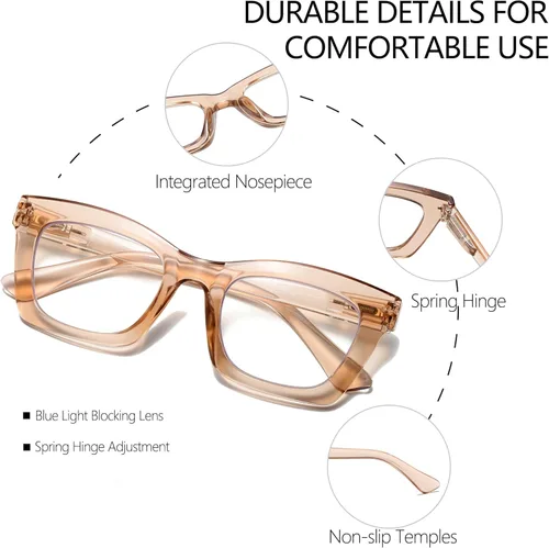 Miniatura 2 de Lentes de lectura elegantes para mujer con bloqueo de luz azul y bisagra de resorte Mix 6