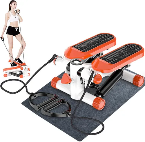 YSUEFIJO Mini máquina de ejercicios paso a paso, equipo de fitness antideslizante, máquina de ejercicios aeróbicos paso a paso, con cuerdas de goma