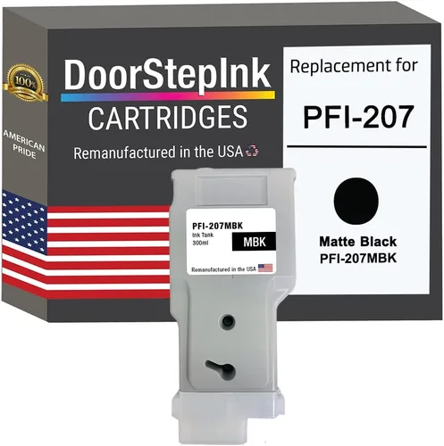 DoorStepInk - Cartucho de tinta remanufacturado en los Estados Unidos para Canon PFI-207, 10.1 fl oz, color negro mate, para impresora imagePROGRAF