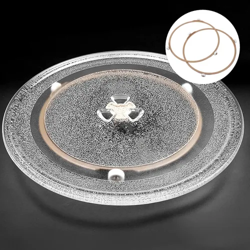 Miniatura 9 de SOLUSTRE Bandeja de microondas, 2 piezas, soporte para plato giratorio de microondas, anillo giratorio de microondas, soporte de bandeja de 7