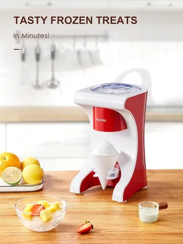 Miniatura 2 de Máquina de hielo afeitado para cono de nieve, máquina de granizado Reemix para cono de nieve, bolas de nieve, cócteles congelados y más, fácil