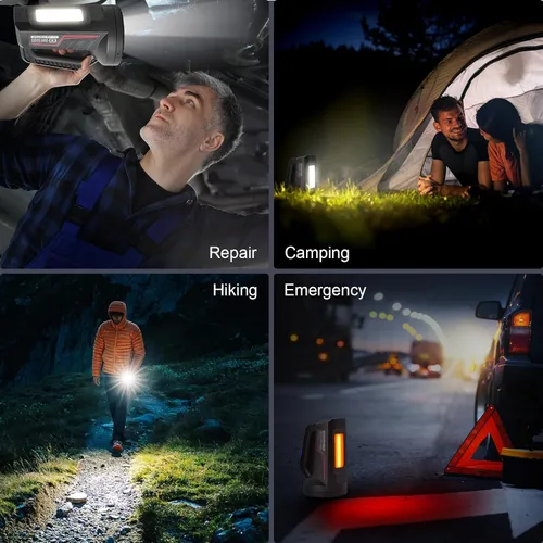 Miniatura 7 de Linterna LED recargable, linterna de camping portátil de 4800 mAh, 7 modos de luz e impermeable, proyector de mano súper brillante para emergencias