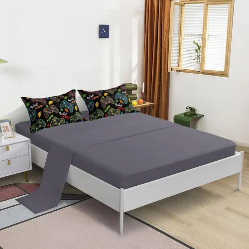 Miniatura 4 de Juego de ropa de cama gaming de 5 piezas tamaño Twin para niños, juego de edredón gamer para niños, niñas, adolescentes, 5 piezas de ropa de cama