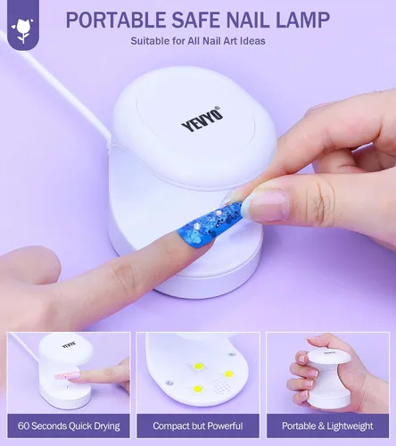 Miniatura 6 de Kit de uñas acrílicas con todo para principiantes, kit profesional de iniciación de uñas, polvo acrílico con purpurina de 24 colores y monómero