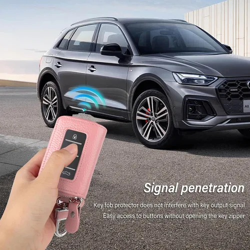 Miniatura 6 de Funda para Llavero de Coche para Reemplazar Funda Antigua, Funda para Llave de Coche de Cuero Genuino con Anillo para Llaves y Llavero (Negro)