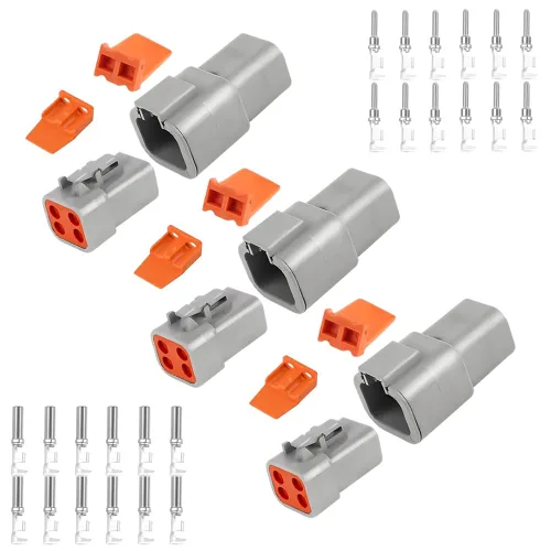 Miniatura 6 de GRZWAYS Kit de Conectores DTP de 2 Pines Automotriz IP67 Impermeables Conectores Eléctricos Enchufe 3 Juegos Terminales Enchufes de Pines