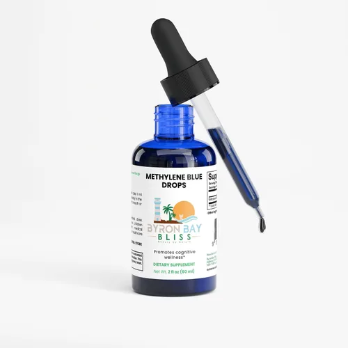 Miniatura 6 de Gotas de azul de metileno, apoyo cognitivo, 10 mg de polvo azul de metileno, forma líquida, 2 fl oz (2.0 fl oz), apoya la energía celular