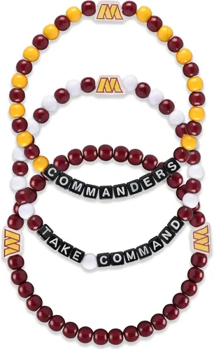 Miniatura 21 de FOCO NFL unisex-adult NFL Team Logo Officially Licensed 3-Pack Beaded Friendship Bracelets Cuentas