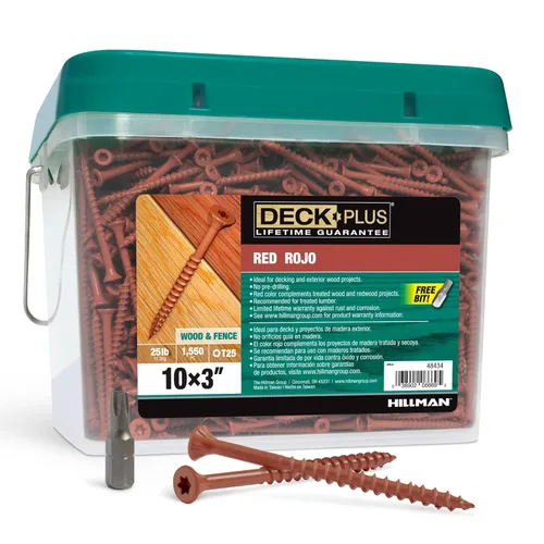 Miniatura 57 de Deck Plus Tornillos para Madera Exterior y Cercas con Revestimiento Epoxi de 2-1/2 Pulgadas #10 x 2-1/2" Torx/Star Drive Incluido Rosca Gruesa, Verde