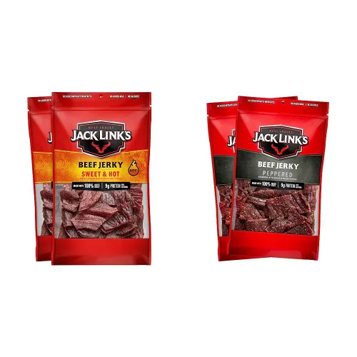 Miniatura 13 de Jack Link's Carne Seca de Res, Dulce y Picante, Bolsas Grandes de Cecina - Aperitivos de Carne Sabrosos, Aperitivos de Proteína Listos para Comer