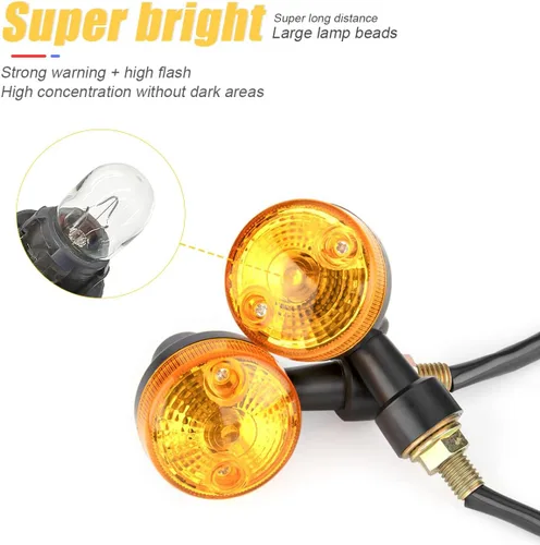 Miniatura 3 de Luces de señal de giro redondas para motocicleta, 4 bombillas LED de 12 V, lámpara indicadora de dirección intermitente, universal para Honda Shadow