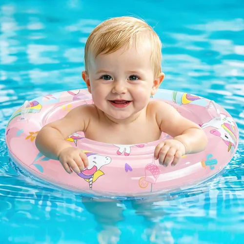 Flotadores de natación para bebés con asiento ajustable, flotadores inflables de PVC de doble capa para niños pequeños Lindo Pony