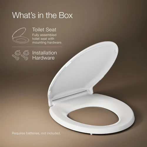 Miniatura 12 de KOHLER 78059-RL-0 Rutledge Nightlight ReadyLatch Asiento de inodoro de cierre lento, frente redondo, tapa y asiento de cierre silencioso, Blanco
