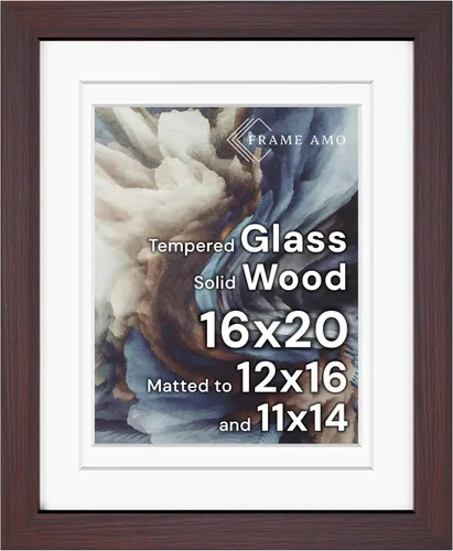 Miniatura 157 de Frame Amo Marco de póster de madera maciza de 13 x 19 pulgadas, color natural, tapete blanco para imagen de 11 x 17 pulgadas, parte frontal