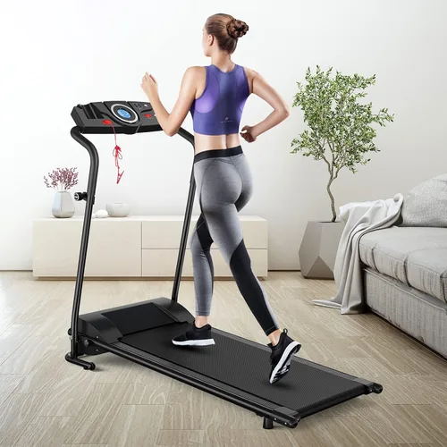 Miniatura 7 de GYMAX Caminadora plegable, máquina de correr de instalación gratuita de 3.0 HP con altavoz Bluetooth, monitor de pantalla táctil HD, control Negro