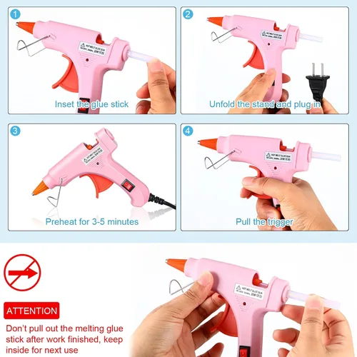 Miniatura 4 de Zhengmy 6 Piezas Mini Pistolas de Pegamento para Manualidades, Pistolas de Pegamento Caliente Termofusible a Baja Temperatura con Protección contra