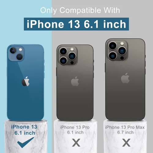 Miniatura 7 de DEENAKIN Funda compatible con iPhone 13 con protector de pantalla, silicona suave y sedosa, funda mejorada para cámara, probada contra caídas de 16