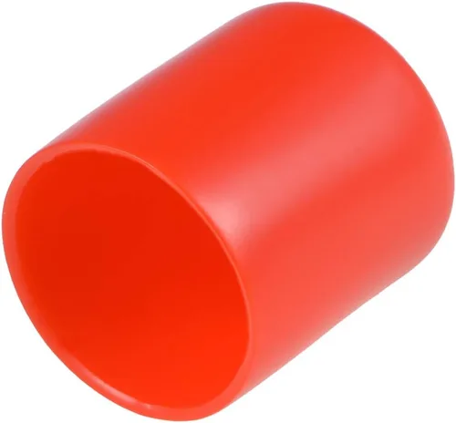 Miniatura 11 de uxcell 20 tapas de goma de 0.394 in de vinilo de identificación redonda tapa tapa de rosca de tornillo protectores rojo
