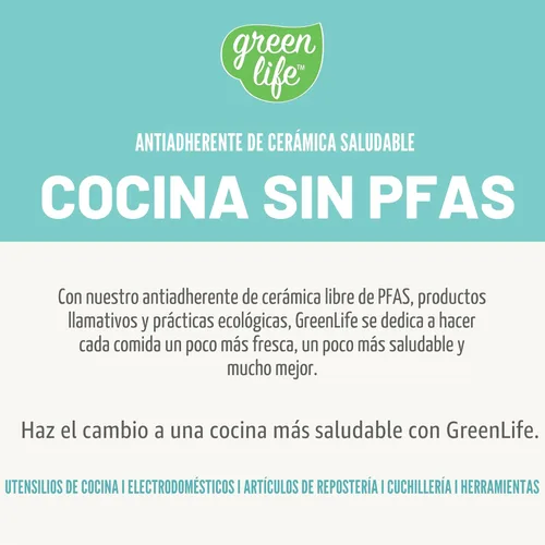 Miniatura 9 de GreenLife Soft Grip - Juego de utensilios de cocina de 16 piezas, cerámica antiadherente no tóxica sin PFAS, ollas, sartenes, salseras, sartén