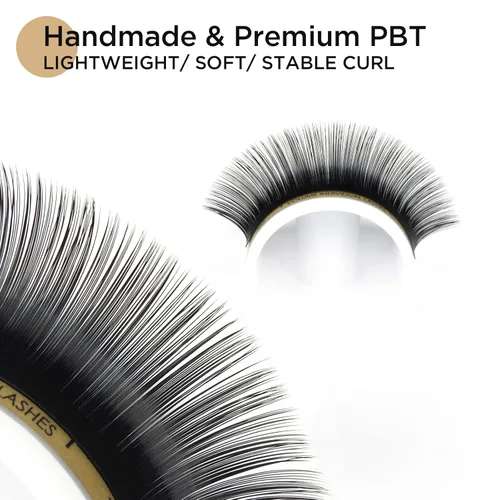 Miniatura 2 de LASHVIEW - Extensiones de pestañas individuales de seda de imitación de visón de 0.07mm de grosor y rizado C de 8-15mm de volumen mixto