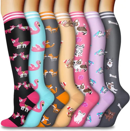 CTHH 57 pares de calcetines de compresión para mujeres y hombres, medias de compresión para apoyo, correr, atletismo, enfermería, viajes
