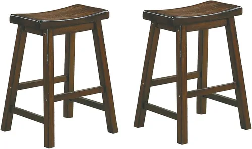 Miniatura 12 de Lexicon Victoria - Juego de 2 taburetes de altura de mesa de madera maciza, taburetes de cocina para comedor, asientos de silla sin brazos, perfecto