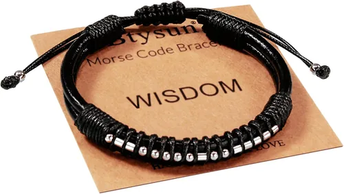 Miniatura 37 de Regalos inspiradores para hombres, pulseras con código morse, pulseras para hombre, regalos de graduación para él, Día del Padre, pulsera de cuero