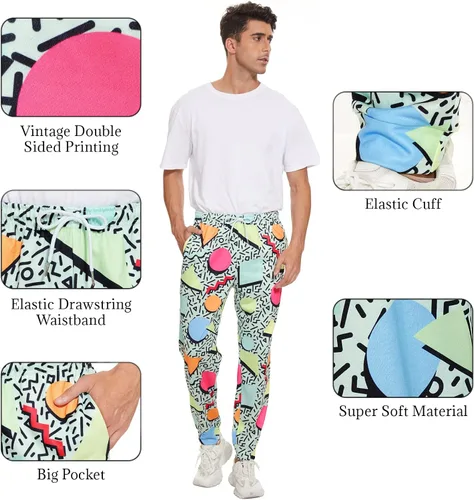 Miniatura 4 de Pantalones deportivos retro de los años 80 y 90 para hombres y mujeres, pantalones de entrenamiento vintage, pantalones deportivos, trajes
