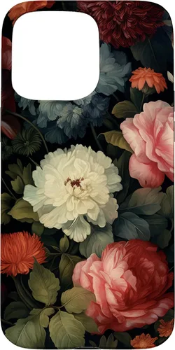 Miniatura 28 de Vintage Dark Flower Pattern Moody Floral Case for iPhone 16