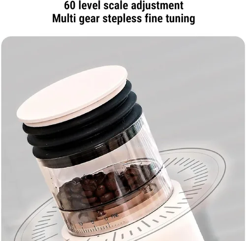 Miniatura 6 de Yoidesu Molinillo de café eléctrico, eléctrico, portátil, pequeño, silencioso y ajustable, 20 ajustes de molienda para expreso, moka, verter, prensa