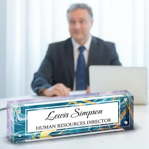 Miniatura 15 de Placa con nombre para escritorio, placa con nombre personalizada de doble cara para decoración de escritorio de oficina para mujeres y hombres