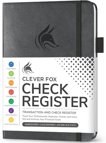 Miniatura 10 de Clever Fox Libro de registro de cheques – Registro de transacciones de lujo, libro de contabilidad contable, registro de cheques y libro de registro