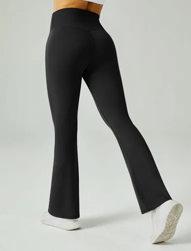 Miniatura 3 de FireSwan Pantalones de yoga acampanados para mujer, cintura en V, leggings acampanados, cintura alta, corte de bota, pantalones de entrenamiento