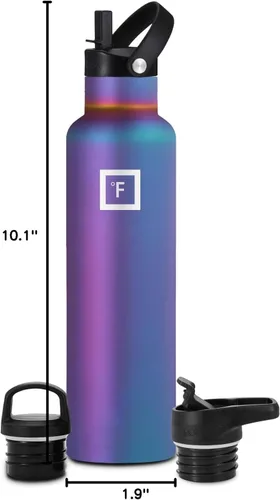 Miniatura 8 de IRON °FLASK Frasco de hidratación para acampar y senderismo con popote, botella de agua deportiva de acero inoxidable aislada sin BPA - 24 oz Aurora