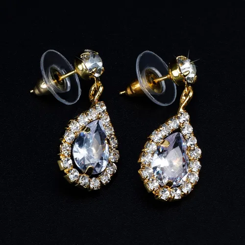 Miniatura 6 de COCIDE Bride Jewelry Set Silver Crystal Wedding Necklace Earrings Bridal Rhinestone Teardrop Pendant Accessories for Women and Bridesmaids