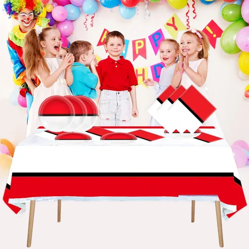 Miniatura 2 de Los suministros de fiesta de cumpleaños de animación de dibujos animados incluyen 20 platos y 20 servilletas y mantel de 71 x 42 pulgadas, vajilla