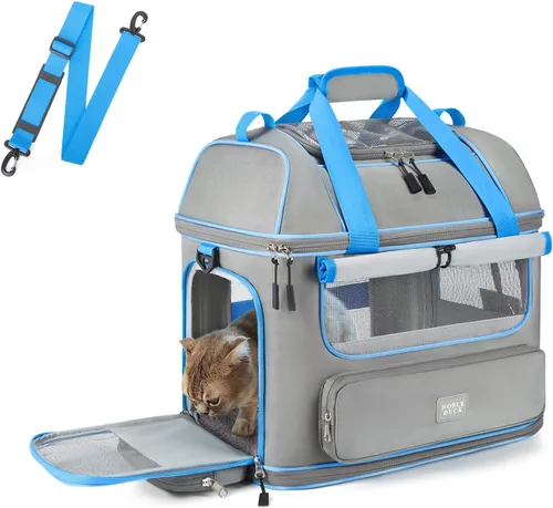 Miniatura 11 de Transportador expandible para perros y gatos: transportador de mascotas de lados suaves aprobado por aerolíneas, grande, pequeño, mediano, plegable