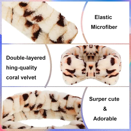Miniatura 4 de Jutom Juego de 74 diademas de spa de 37 estilos de tela de rizo de forro polar coral, diadema cosmética para maquillaje, cuidado de la piel suave