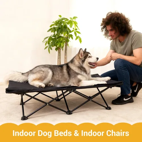 Miniatura 8 de KingCamp Cama elevada para perros para perros grandes, cama de mascotas elevada y fresca para exteriores con malla lavable y transpirable y pies