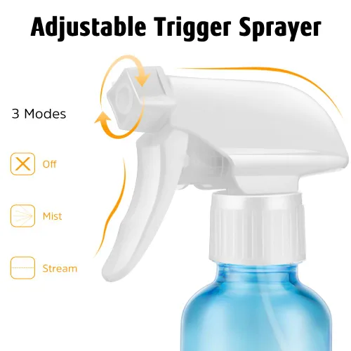 Miniatura 2 de Tecohouse Botellas pulverizadoras de vidrio de 4 onzas, paquete de 2 botellas de spray para cabello vacías recargables rociadores de niebla fina