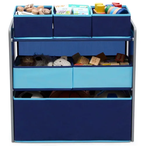 Miniatura 9 de Delta Children Design and Store Organizador de juguetes de 6 compartimientos, gris/azul