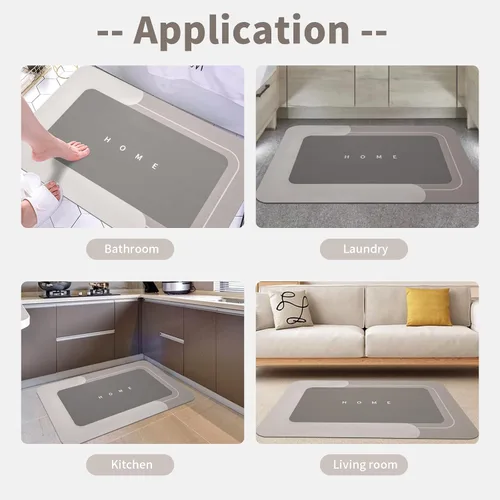 Miniatura 7 de Housego Tapete mágico de baño absorbente, alfombra de secado rápido, tapete mágico de baño antideslizante, alfombra de piso con respaldo de goma