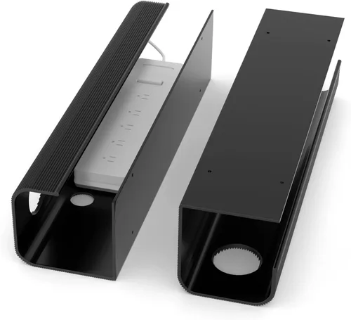 ZhiYo Paquete de 2 bandejas de gestión de cables de gran capacidad de 31.5 pulgadas (2xL15.7 pulgadas), kit de bandeja de cables de PVC grueso Negro