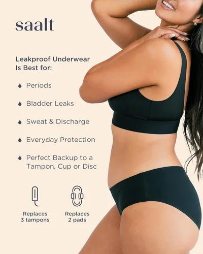 Miniatura 2 de saalt Calzoncillo sin costuras – Ropa interior de época – Regular, pesado y súper absorbente – Sustituye a las almohadillas y tampones