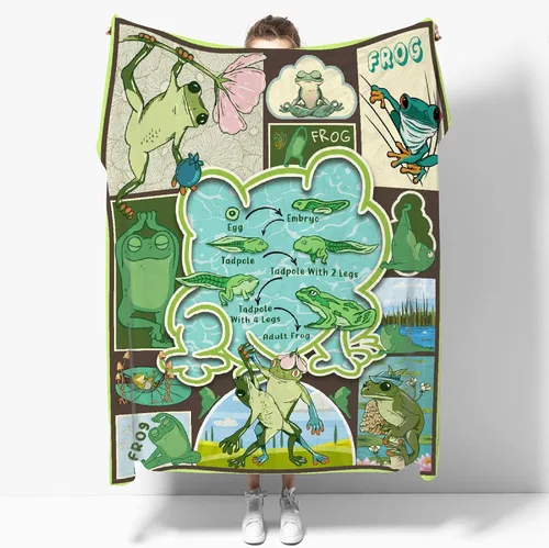 Miniatura 8 de Manta personalizada con nombre "I Just Really Like Noodle Frog", regalo divertido para niñas/niños, para sofá, cama, dormitorio, sala de estar